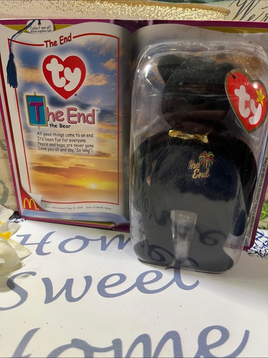 Ty Other - Ty Beanie baby - vintage 2000. The End Black Plush Bear with Embroidered Logo